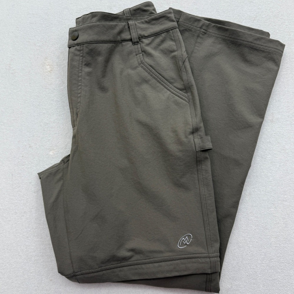Cloudveil Convertible Hiking Pants Mens 34 Olive Drab Zip Off Cargo Utility